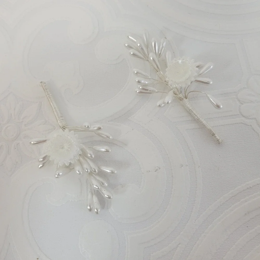 Vintage Greek Stefana Wedding Crowns Ivory Pearls Floral 1980's‎ Orthodox